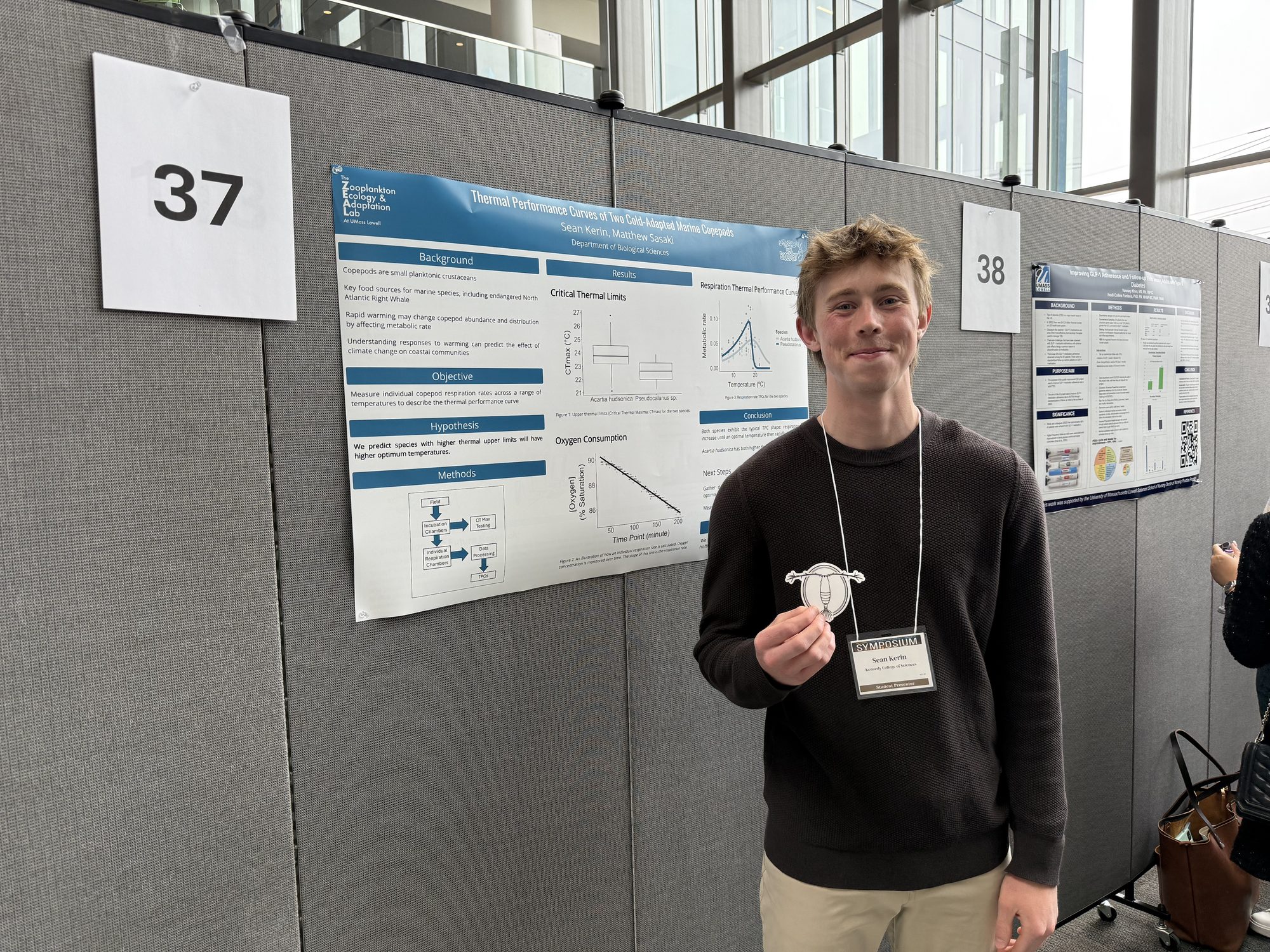 Sean presenting his research poster